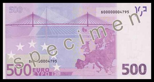 如何辨认你手上的欧元钞票             图片:  欧元五百元纸币 (最高