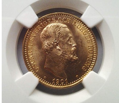 瑞典1889年国王头像20克朗金币