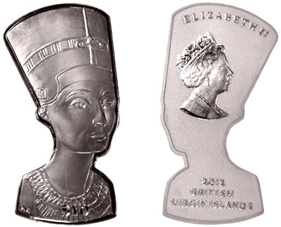 英属维尔京群岛2012年9月7日发行古埃及女王奈费尔提蒂的半身像发现